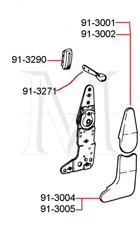 BACKREST RELEASE LEVER ESCUTCHEON