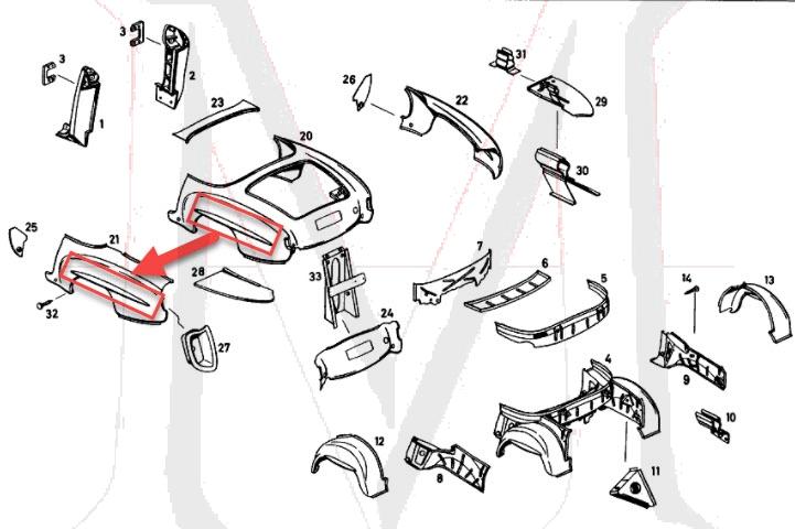 CHROME FENDER MOLDING LEFT REAR