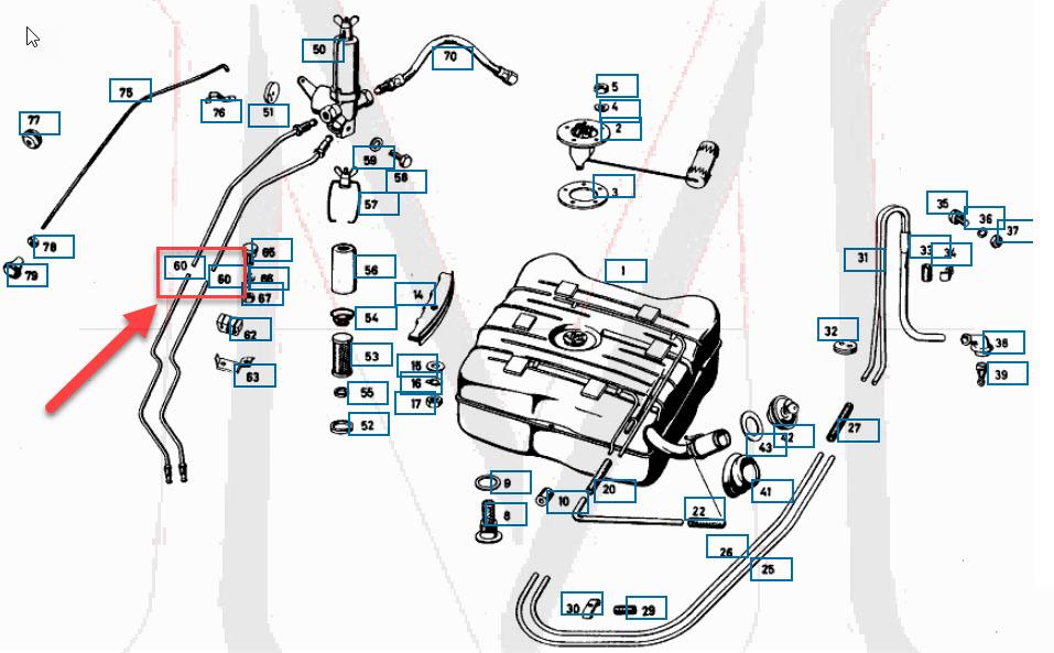 190SL METAL FUEL LINE